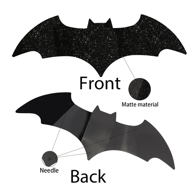 Alt view image 3 of 6 - 3D Halloween Hanging Bats Decoration,Large Glittery Bat Wall Decal Stickers for Halloween Party Decor Supply,36PCS