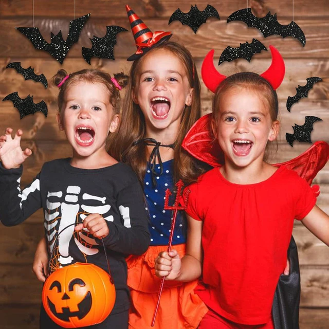 Alt view image 4 of 6 - 3D Halloween Hanging Bats Decoration,Large Glittery Bat Wall Decal Stickers for Halloween Party Decor Supply,36PCS