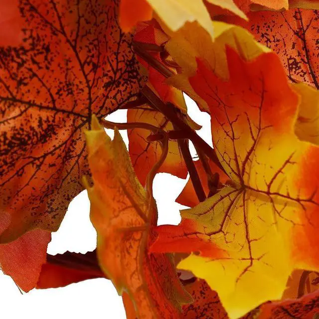 Alt view image 5 of 7 - 2pack Fall Garland Maple Leaf Garlands 5.9Ft/Piece Fall Maple Leaves Garland Hanging Vine Garlands Artificial Autumn Foliage Thanksgiving Christmas Decor (2, Orange)