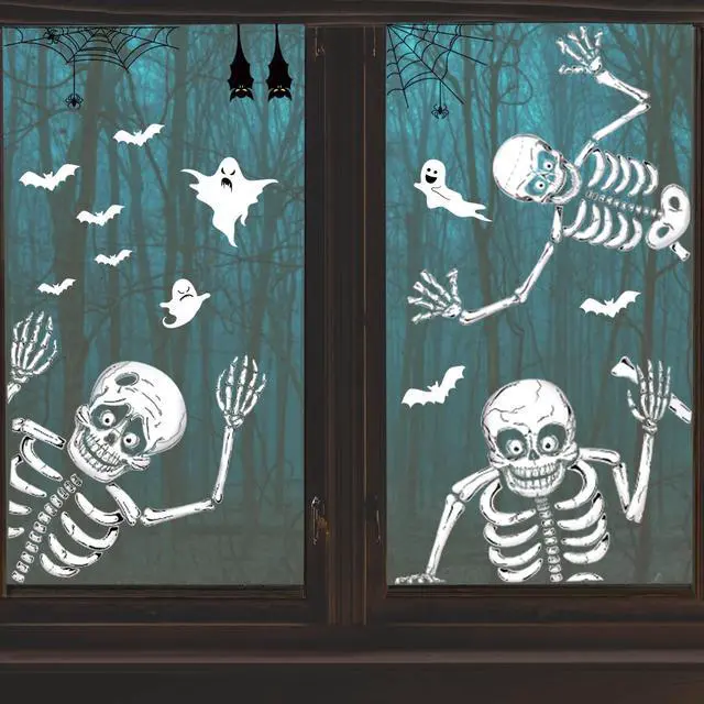 Main image of 140PCS Halloween Window Clings Decor for Halloween Decorations | Double Side Window Stickers Removable Glass Decals for Party Decorations Indoor