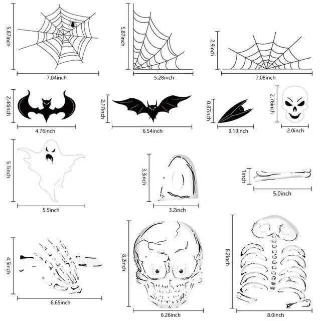 Alt view image 3 of 7 - 140PCS Halloween Window Clings Decor for Halloween Decorations | Double Side Window Stickers Removable Glass Decals for Party Decorations Indoor