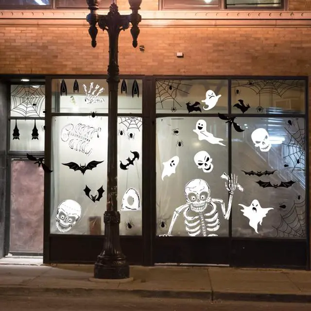 Alt view image 7 of 7 - 140PCS Halloween Window Clings Decor for Halloween Decorations | Double Side Window Stickers Removable Glass Decals for Party Decorations Indoor
