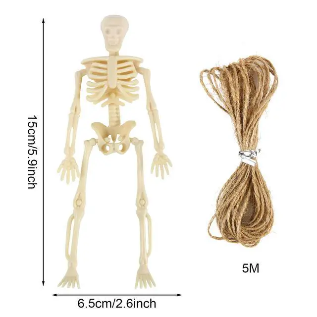 Alt view image 2 of 7 - Skeletons for Halloween Decor, 6 Piece Mini Seleton Figurines 6" Small Skeleton Halloween Decoration for Haunted House Accessories Party Favors