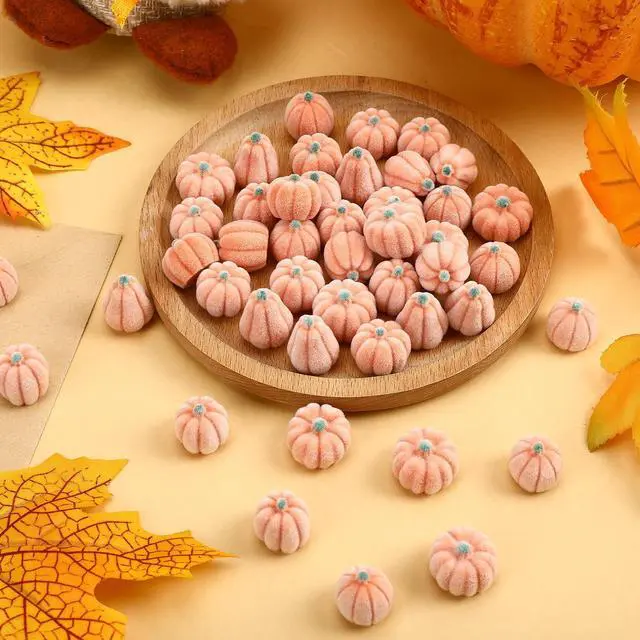 Alt view image 5 of 7 - 45Pcs Mini Velvet Pumpkins,Small Artificial Fake PumpkinsDecor | Little Velvet Pumpkins,Small Pumpkin, for Crafts Decorating Fall Tiered Trays and Tables