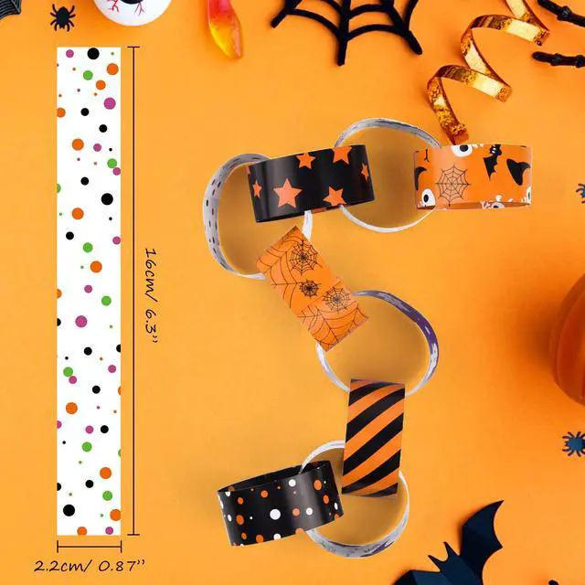 Alt view image 3 of 6 - 300 Links Halloween Paper Chains Halloween Paper Craft Kit for Spooky Party Decorations, 10 Styles | 10 Styles,Self- adhesive,Halloween Party Supplies Decorations
