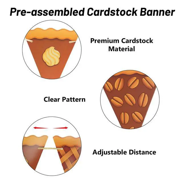 Alt view image 3 of 7 - Thanksgiving Pumpkin Pie Banner 2PCS Pre-Strung Pie Party Banner,Pumpkin Decor, Thanksgiving Party Banner for Party Supplies, Fireplace, Wall, Table, Classroom, Mantel Decor