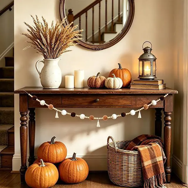 Alt view image 5 of 7 - Fall Garland Boho Pom Pom Garland 9.84FT Felt Ball Tassel Beaded Garland with Wood Beads for Mantle Thanksgiving Rustic Farmhouse Decor Pre-Assembled Neutral Classroom Wall Hanging for Party