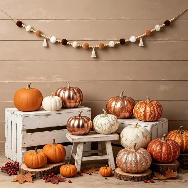 Alt view image 7 of 7 - Fall Garland Boho Pom Pom Garland 9.84FT Felt Ball Tassel Beaded Garland with Wood Beads for Mantle Thanksgiving Rustic Farmhouse Decor Pre-Assembled Neutral Classroom Wall Hanging for Party