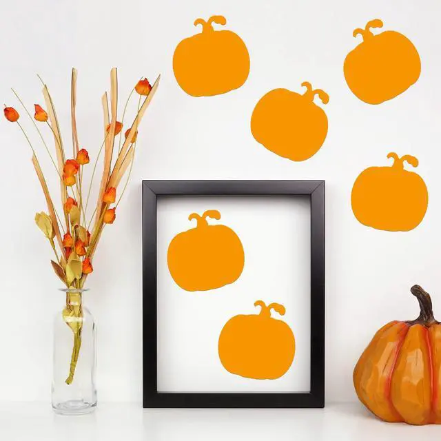 Alt view image 4 of 7 - 100 Pcs Paper Pumpkin Cutouts for Bulletin Board, Fall Classroom Decor | Thanksgiving Pumpkin Die Cuts for Decorating Crafting, Fall Bulletin Board Decor, with Glue Points, for Chalkboard Wall Decor