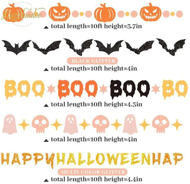 Alt view image 2 of 7 - Halloween Decorations Happy Halloween Banner Paper Garland