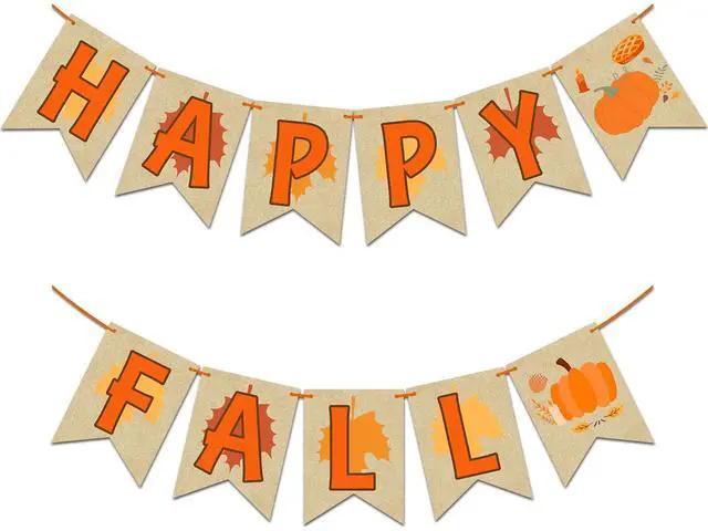 Main image of Fall Decorations for Home,Happy Fall Banner,Thanksgiving Party Decoration | Fall Banner,Autumn Harvest Home Decor,Fall Decorations for Mantle Fireplace