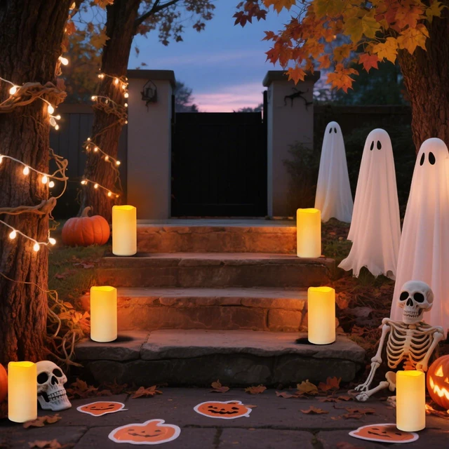 Alt view image 4 of 7 - Flameless Candles 4" 5" 6" Outdoor Indoor Pillars Battery Operated Flickering Candles Include 10-Key Remote Timer 400+ Hours by 2 AA Batteries (Ivory Candle - Warm light, 3"D x 6" H - 2 Pack)