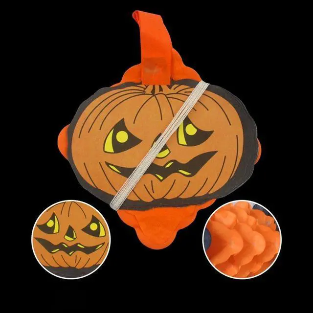 Alt view image 5 of 6 - 2 Pcs Halloween Party Pull Flower Decoration Halloween Paper Garland Banners Pumpkin Flowers Hanging Type Home Hotel Office Party Garden Bar Decor (9.9ft Each)