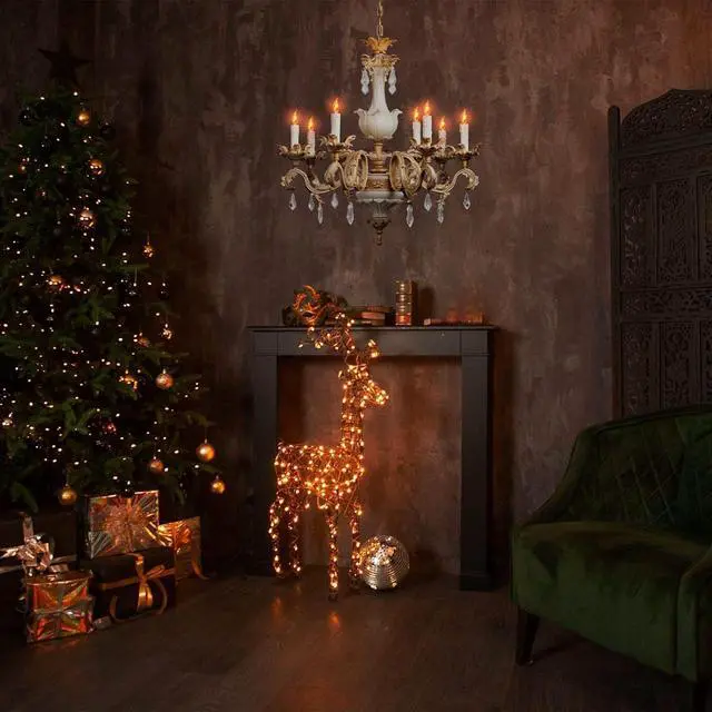 Alt view image 5 of 7 - Flame Light Bulbs, E12 Chandelier Base Real Flickering Effect | Upgraded Candle Flickering Fire Light Bulb for Halloween Christmas Party Porch Indoor & Outdoor Home Decor - 6 Pack
