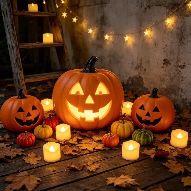 Alt view image 5 of 7 - 12 Pack Battery Operated Votive Candles Flameless Tea Light Candles | Cream White, Plastic Electric LED Lights, Plastic, Tealights for Wedding Party Halloween Thanksgiving Christmas Decoration