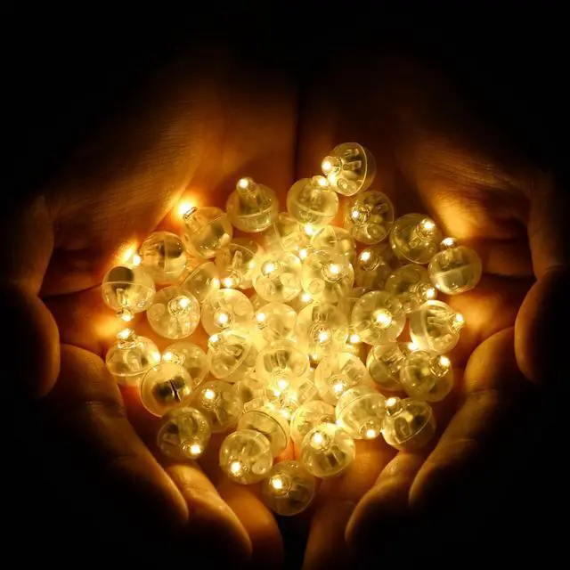 Main image of LED Balloon Lights, 50PCS Warm White Mini LED Lights Waterproof Round Tiny Led Balloon Lights for Paper Lantern Easter Eggs Pumpkin Birthday Neon Party Decoration