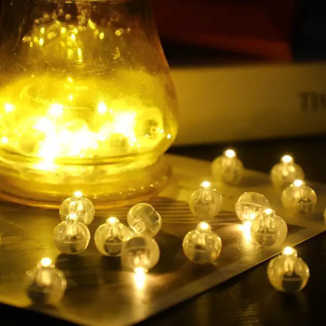 Alt view image 2 of 6 - LED Balloon Lights, 50PCS Warm White Mini LED Lights Waterproof Round Tiny Led Balloon Lights for Paper Lantern Easter Eggs Pumpkin Birthday Neon Party Decoration