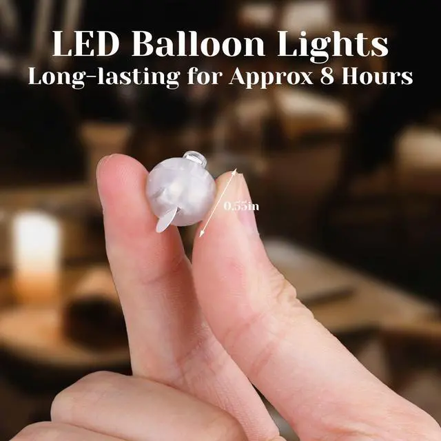 Alt view image 3 of 6 - LED Balloon Lights, 50PCS Warm White Mini LED Lights Waterproof Round Tiny Led Balloon Lights for Paper Lantern Easter Eggs Pumpkin Birthday Neon Party Decoration
