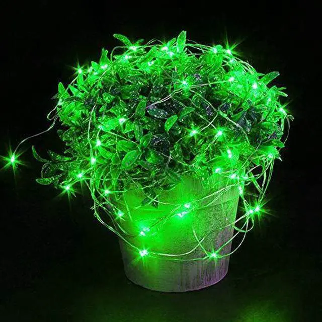 Alt view image 4 of 6 - 6 Pack Fairy Lights Battery Operated Starry String Lights with 20 Mini LEDs on 6.6FT Copper Wire, Micro Lights Powered by 2xCR2032(Incl) Batteries, for Halloween Holiday Christmas Decor Green