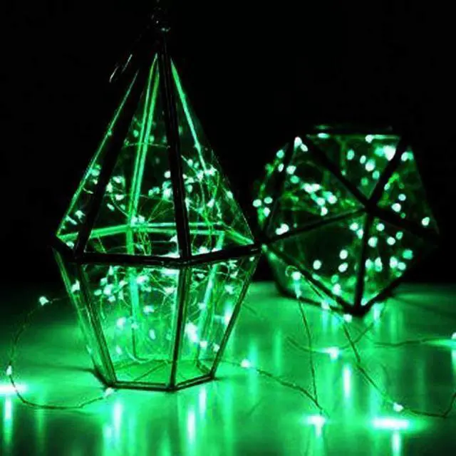 Alt view image 6 of 6 - 6 Pack Fairy Lights Battery Operated Starry String Lights with 20 Mini LEDs on 6.6FT Copper Wire, Micro Lights Powered by 2xCR2032(Incl) Batteries, for Halloween Holiday Christmas Decor Green