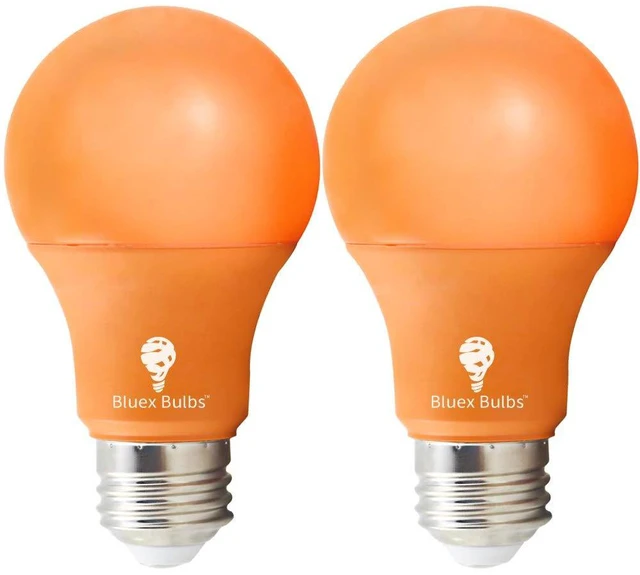 Main image of 2 Pack Bluex LED A19 Orange Light Bulb - 9W (50Watt Equivalent) - E26 Base LED Orange Bulb, Party Decoration, Porch, Home Lighting, Holiday Lighting, Decorative Illumination