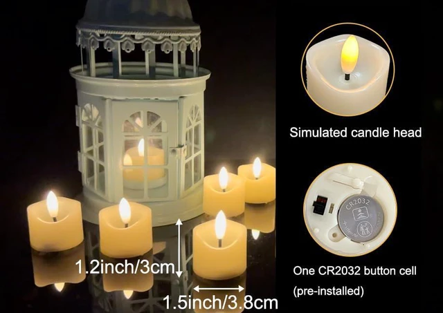 Alt view image 3 of 7 - Battery Operated Flameless Votive LED Little Candle Fake Night Light 6 Pack | Realistic Bright Flickering Electric Tea Light Halloween Pumpkin Christmas Wedding Party Table Centerpiece Funeral