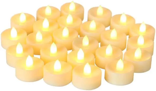 Main image of 36 Battery Operated Flameless LED Tealight Candles Tea Lights Warm White | Battery Powered Electric Votives Wedding Table Centerpieces Halloween Thanksgiving Decorations Batteries Incl.