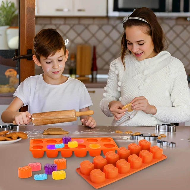 Alt view image 3 of 7 - 2 Pcs Pumpkin Silicone Molds, Halloween Pumpkin Chocolate Molds, Fall Pumpkin Candy Mold for DIY Cake, Chocolate, Candy, Jelly, Wax Melt, Ice Cubes (12 Cavity)