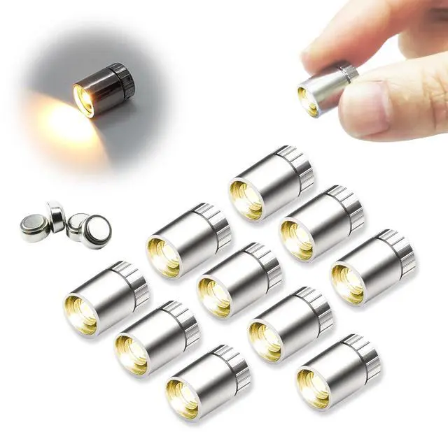 Main image of 10 pcs Miniature Led Lights,Tiny Lights for Hand Craft/DIY,Miniature Lights Battery Powered, Dollhouse Light,Mini Lights for Toy Brick Building Blocks- 10 Pack (Warm White)