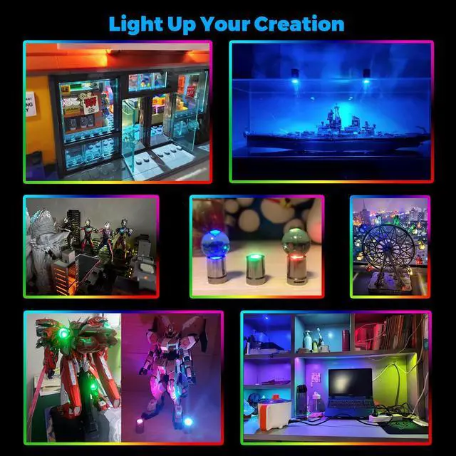 Alt view image 6 of 7 - 10 pcs Miniature Led Lights,Tiny Lights for Hand Craft/DIY,Miniature Lights Battery Powered, Dollhouse Light,Mini Lights for Toy Brick Building Blocks- 10 Pack (Warm White)