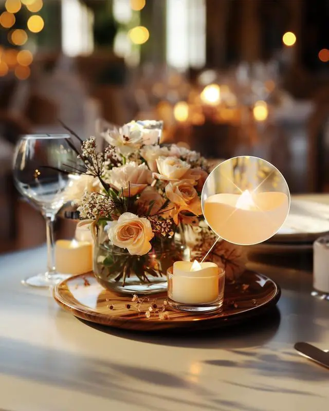 Alt view image 2 of 7 - 12-Pack Flameless Tea Lights Candles Battery Operated, 200+ Hours | Flickering LED Tealights for Votive Holders, Wedding Tables, Memorial Services, Candlelight Vigils and Christmas Villages