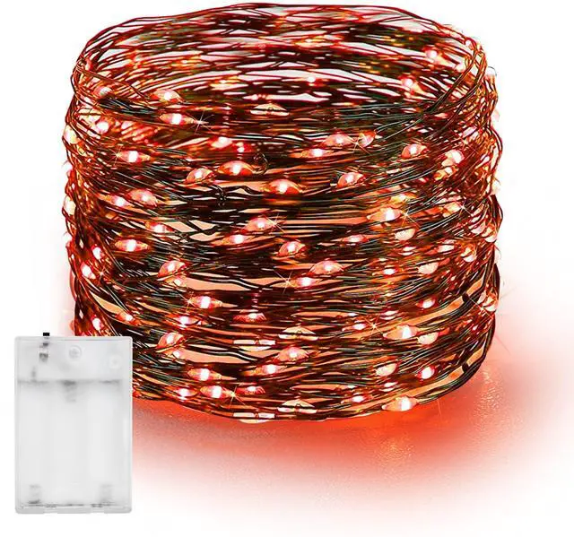 Main image of Halloween Fairy String Lights, 20 FT 60 LED Copper Wire Battery Operated Waterproof Lights, Halloween Decorations for Indoor Home Outdoor Garden Patio Yard Party Decor (Orange)