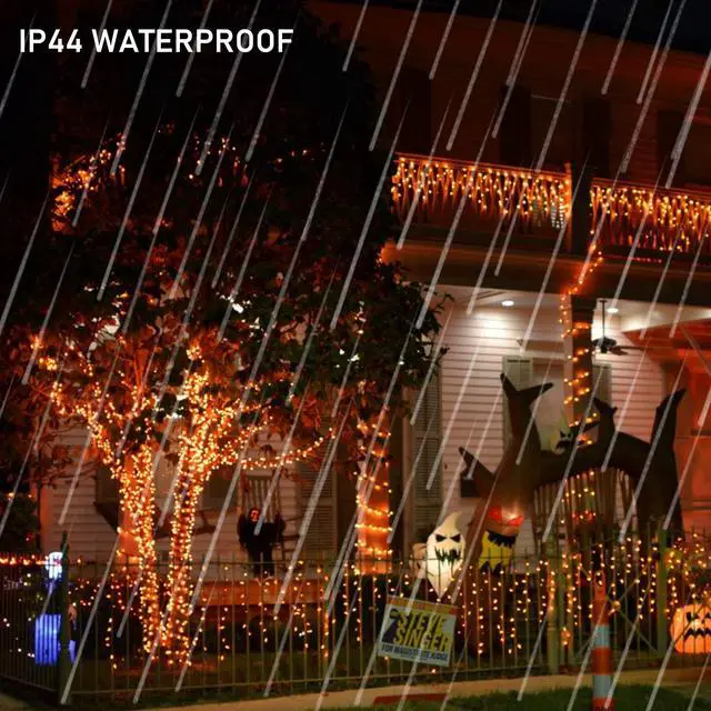 Alt view image 4 of 7 - Halloween Fairy String Lights, 20 FT 60 LED Copper Wire Battery Operated Waterproof Lights, Halloween Decorations for Indoor Home Outdoor Garden Patio Yard Party Decor (Orange)