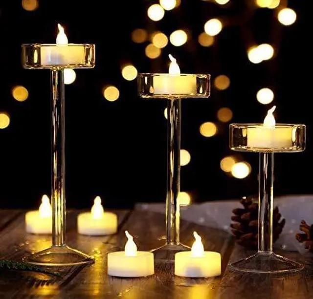 Alt view image 3 of 7 - Battery Operated Flameless LED Tea Lights Candles Warm Yellow 24 Pack | Votive Candles Long Lasting 200h Fake Electric Tea lights for Christmas Halloween Wedding Table Centerpieces Home Decor