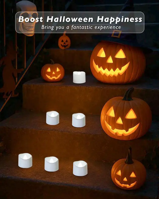 Alt view image 6 of 6 - Battery Operated Tea Lights, 200+Hour Flickering Flameless Candles | Cool White Electric Realistic Votive LED Tea Lights for Wedding Party Table Thanksgiving Christmas Decorations, Pack of 12