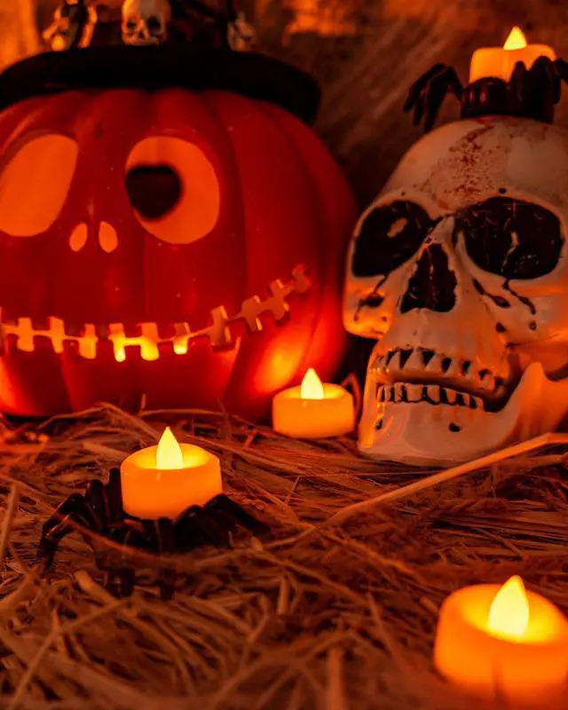 Alt view image 6 of 7 - 12 Pack Orange Tea Lights Candles Battery Operated, 200+ Hours | Flickering Flameless LED Tealight Candles,Bright Small Candles for Pumpkin,Jack O Lanterns,Theme Party, Halloween, Fall Decor