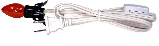 Main image of Halloween Pumpkin Single Light Replacement Clip in Lamp Cord with On/Off Switch and Orange Steady Burning Light Bulb (1)
