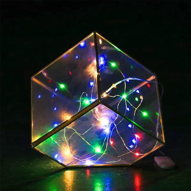 Alt view image 6 of 7 - Battery Fairy Lights, 6 Pack 20 LED Multi-Colour Silver Wire | 6.6Ft/2Meter string lights with CR2032 batteries included, perfect for DIY crafts,bedrooms,weddings,christmasand holidaydécor
