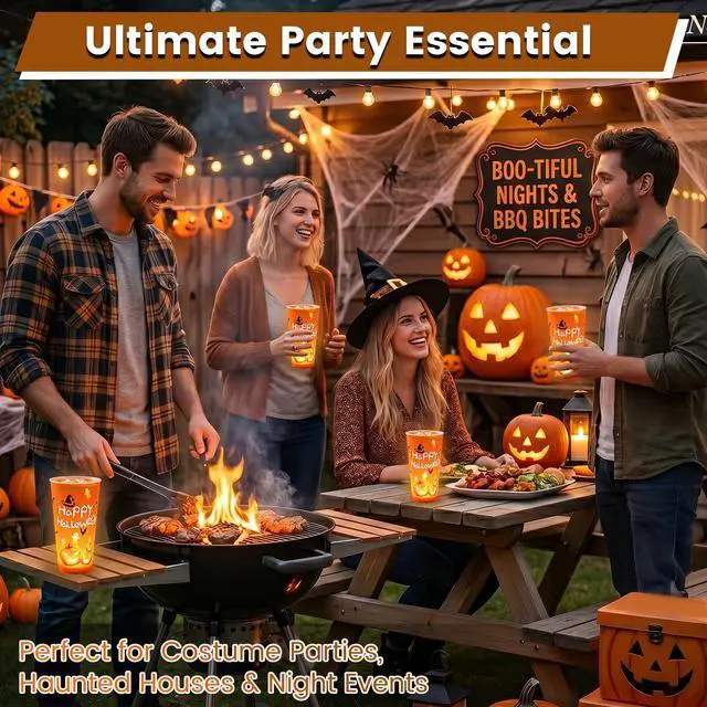 Alt view image 5 of 7 - 15oz Halloween Decorative Lights Liquid Activated LED Magic Cups, Spooky Glowing Party Supplies & Decorations, Fun Night Light for Haunted House, Birthday, and Events (Pumpkin,1PCS)