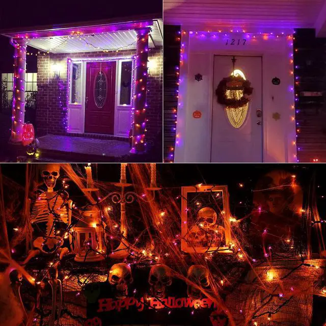 Alt view image 6 of 7 - Orange & Purple Halloween Lights, 12.5ft 50 Count Incandescent String Light | UL Certified Connectable Mini Bulbs String Lights for Outdoor, Indoor, Garden, Porch, Party, Home, Halloween Decor