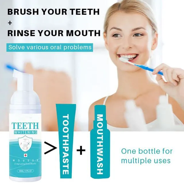 Alt view image 6 of 7 - Teeth Whitening Mousse - Refreshing Breath Deep Cleaning Foam Toothpaste Natural Mouth Wash Water, Ultra Fine Mousse Foam To Reduce Stains
