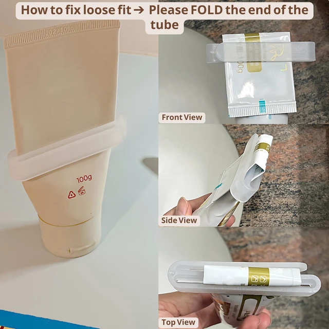 Alt view image 2 of 7 - 4-Pack Toothpaste Squeezer, Tube Squeezer Tool & Tooth Paste Dispenser PP Toothpaste Roller for Bathroom, Works with Creams, Cosmetics, Lotions in Tubes up to 2.6" Wide