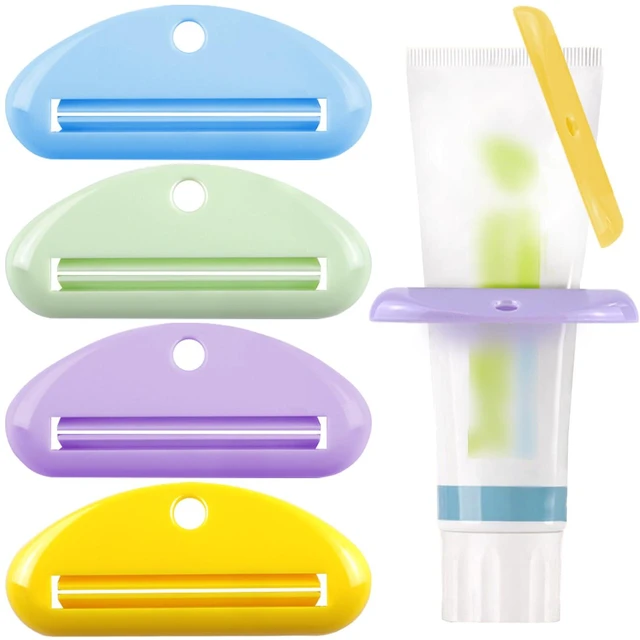 Main image of 4Pcs Toothpaste Squeezer,Plastic Toothpaste Tube Squeezer Toothpaste Dispenser Hanging Toothpaste Clip Toothpaste Holder for Bathroom,Suitable for Toothpaste Cream Cosmetics and Paint(Colorful)