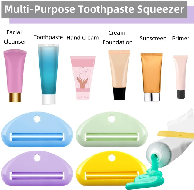 Alt view image 2 of 7 - 4Pcs Toothpaste Squeezer,Plastic Toothpaste Tube Squeezer Toothpaste Dispenser Hanging Toothpaste Clip Toothpaste Holder for Bathroom,Suitable for Toothpaste Cream Cosmetics and Paint(Colorful)