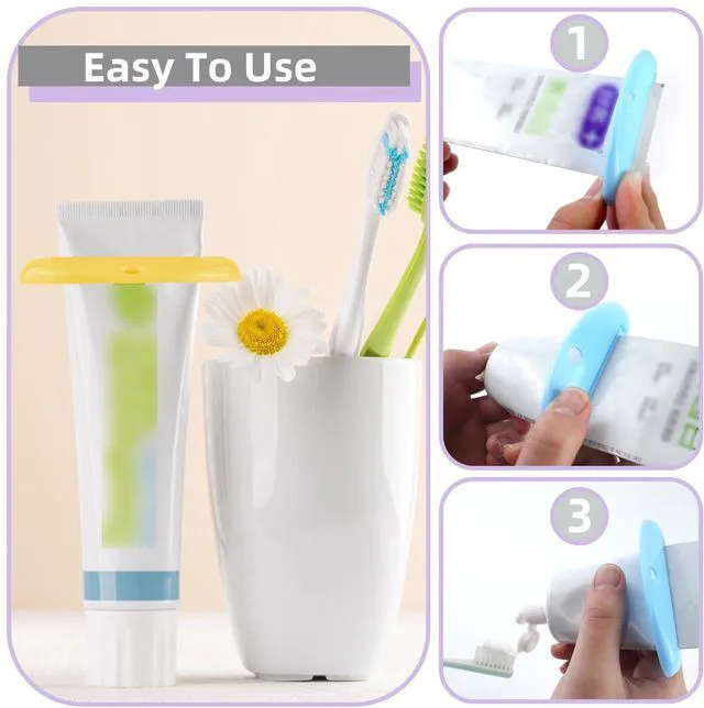 Alt view image 4 of 7 - 4Pcs Toothpaste Squeezer,Plastic Toothpaste Tube Squeezer Toothpaste Dispenser Hanging Toothpaste Clip Toothpaste Holder for Bathroom,Suitable for Toothpaste Cream Cosmetics and Paint(Colorful)