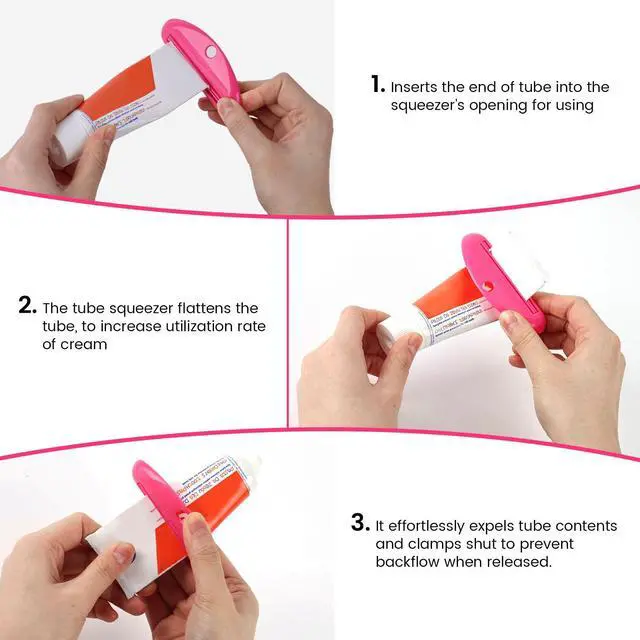 Alt view image 3 of 6 - Toothpaste Tube Squeezer Dispenser, 4 PCS | Hanging ToothPaste Clips Roller Squeezer Holder for Saving Toothpaste, Facial Cleanser Creams Paint