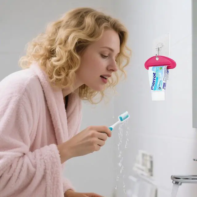 Alt view image 4 of 6 - Toothpaste Tube Squeezer Dispenser, 4 PCS | Hanging ToothPaste Clips Roller Squeezer Holder for Saving Toothpaste, Facial Cleanser Creams Paint