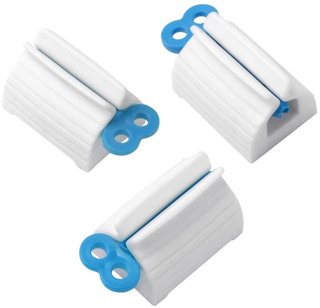 Main image of 3pcs-Rolling Tube Toothpaste Squeezer Toothpaste Seat Holder Stand for Bathroom AccessoriesBlue