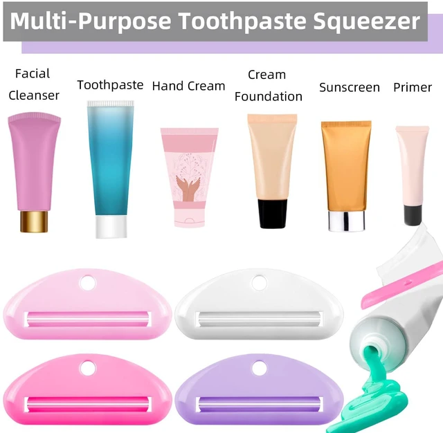Alt view image 2 of 7 - 4 Pcs Toothpaste Squeezer,Plastic Toothpaste Tube Squeezer Toothpaste Dispenser Hanging Toothpaste Clip Toothpaste Holder for Bathroom,Suitable for Toothpaste Cream Cosmetics and Paint(Colorful)