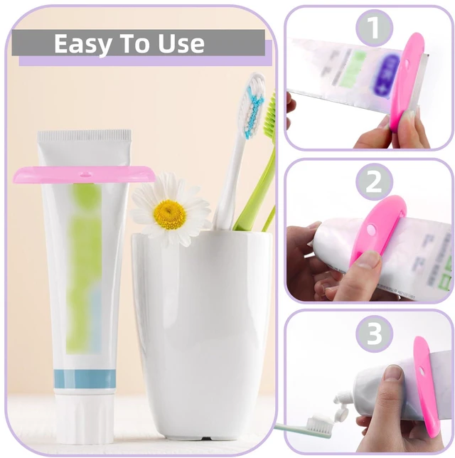 Alt view image 4 of 7 - 4 Pcs Toothpaste Squeezer,Plastic Toothpaste Tube Squeezer Toothpaste Dispenser Hanging Toothpaste Clip Toothpaste Holder for Bathroom,Suitable for Toothpaste Cream Cosmetics and Paint(Colorful)